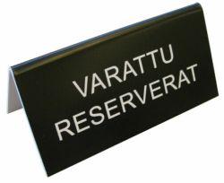 Pöytäkilpi VARATTU RESERVERAT 3KPL 