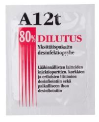 A12t 80 % desinfiointipyyhe yksittäispakattu 250 kpl/ltk