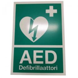 AED opastekyltti A4