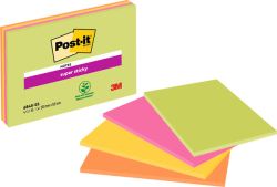 Viestilappu Super Sticky Meeting Notes värilajitelma 203x152mm 4x45kpl