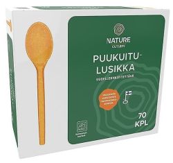 ruokalusikka puukuitu 17cm uudelleenkäytettävä 70kpl