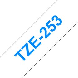 TZe-253 Tarranauha 24mmx8m sininen teksti / valkoinen pohja