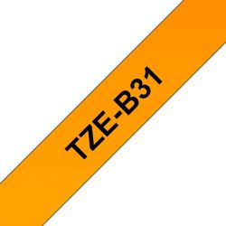 TZe-B31 Tarranauha 12mmx5m musta teksti / oranssi pohja