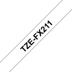 TZe-FX211 Flexible tarranauha 6mmx8m musta teksti / valkoinen pohja