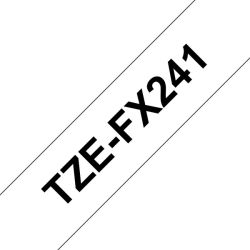 TZe-FX241 Tarranauha taipuisa 18mmx8m musta teksti / valkoinen pohja