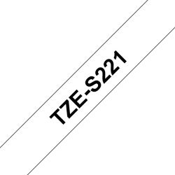 TZe-S221 tarranauha strong 9mmx8m musta teksti / valkoinen pohja