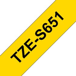 TZe-S651 Tarranauha strong 24mmx8m musta teksti / keltainen pohja