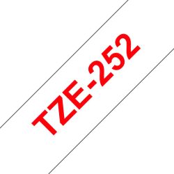 TZe-252 tarranauha 24mmx8m punainen teksti / valkoinen pohja