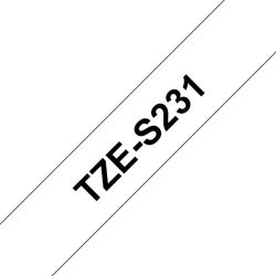 TZe-S231 strong tarranauha 12mmx8m musta teksti / valkoinen pohja