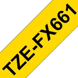 TZe-FX661 Flexible tarranauha 36mmx8m musta teksti / keltainen pohja